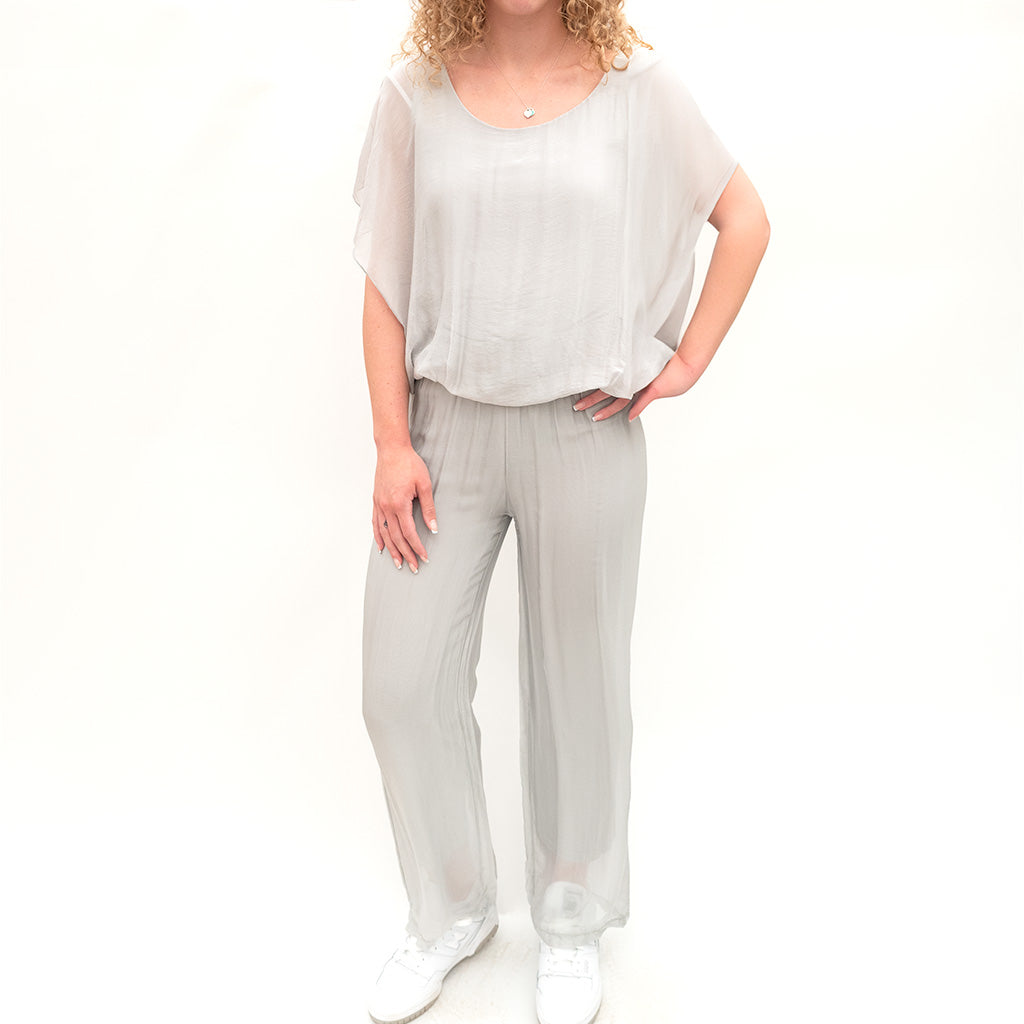Woven Pull On Straight Leg Pant Cloud