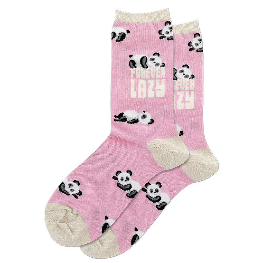 Forever Lazy Pink Crew Socks