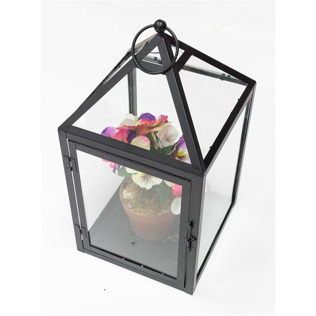 Matte Black Metal Lantern Large
