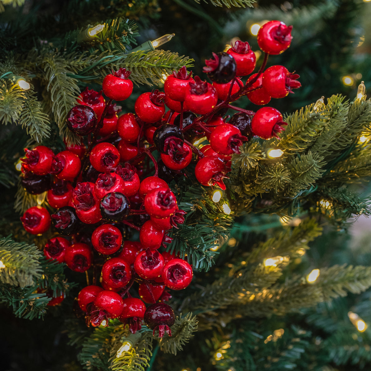 Red Burgundy Berry Spray