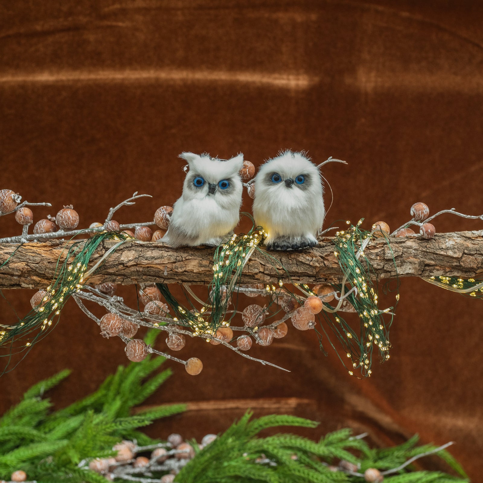 Furry Snow Owl Ornament 3"