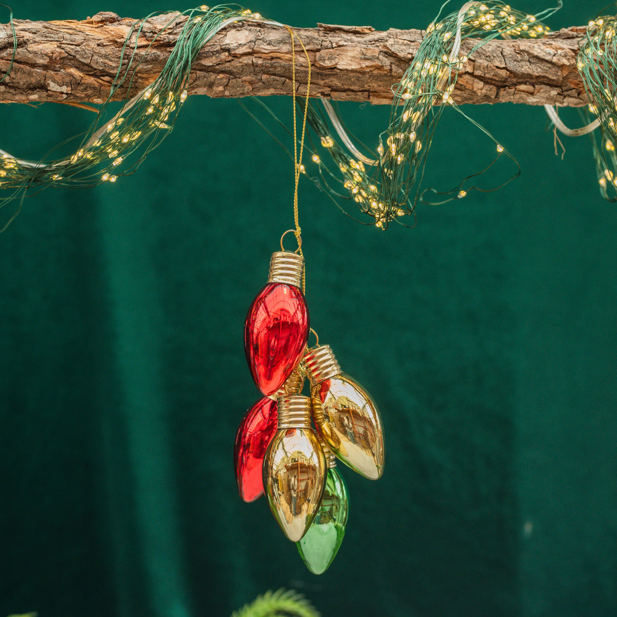 Glass Retro Traditional Bulb Drop Ornament 7"