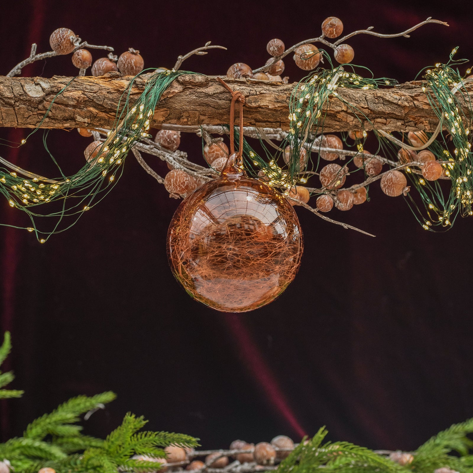 Spun Glass Ball Ornament Acorn 4"