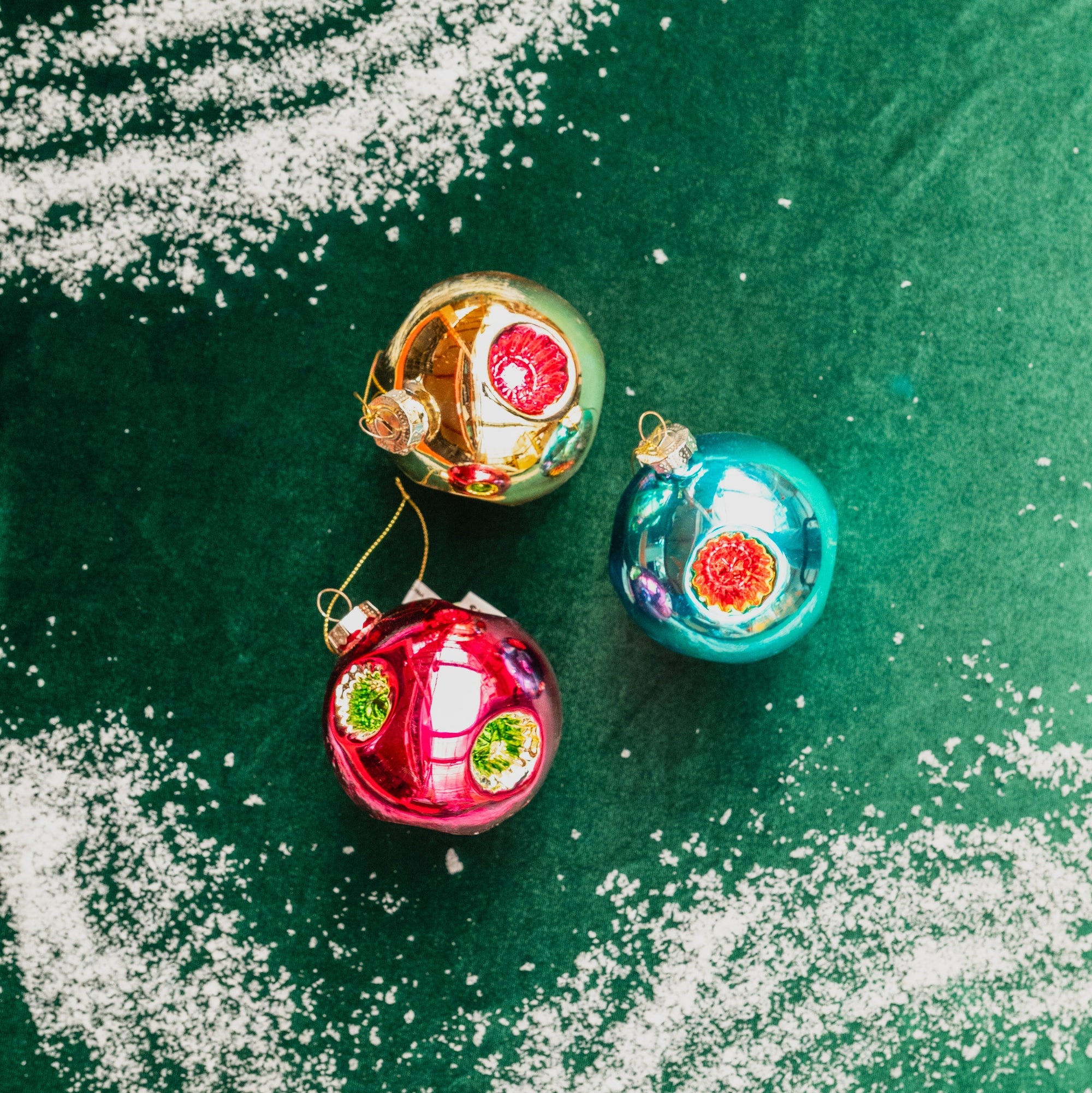 Glass Reflector Ball Ornament 3"