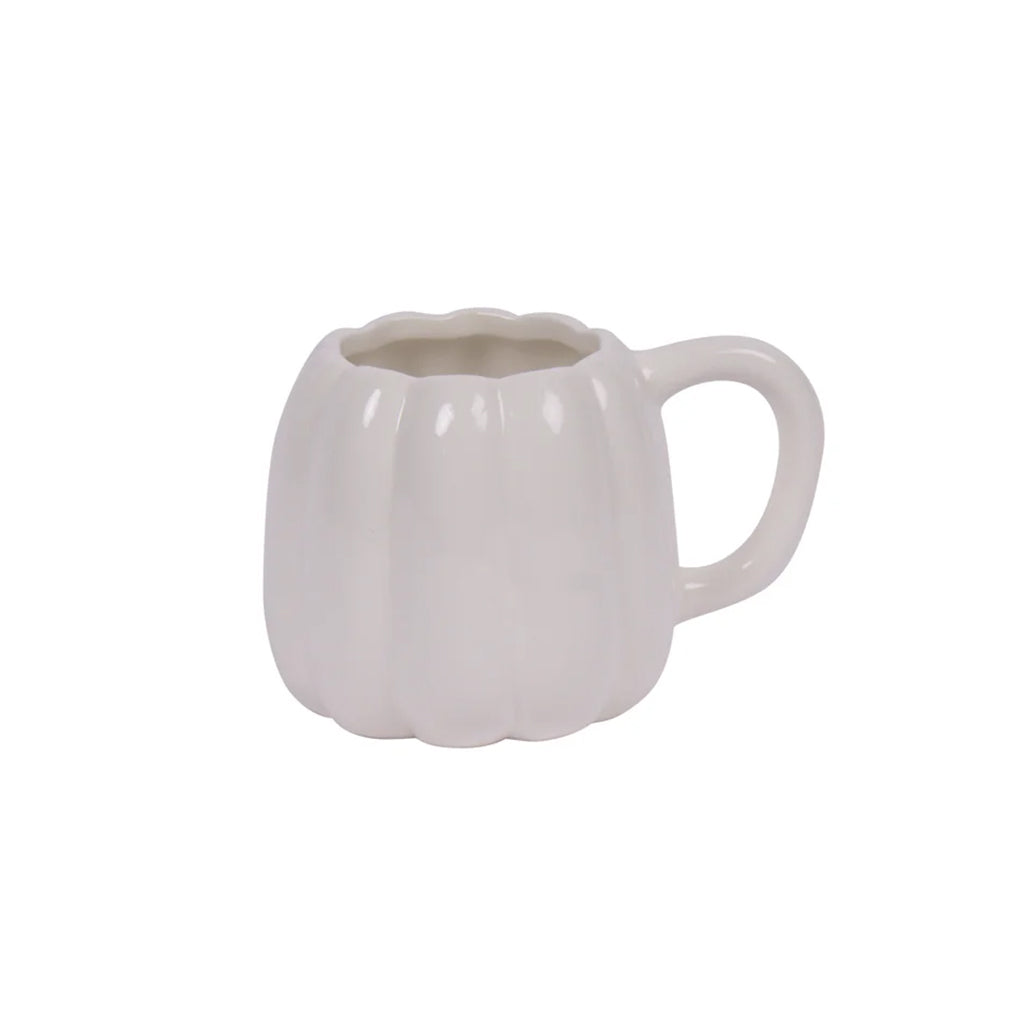 Pumpkin Shaped Mug - White