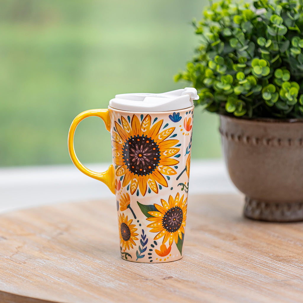 Sunflower Travel Mug -17oz - Sheridan Nurseries