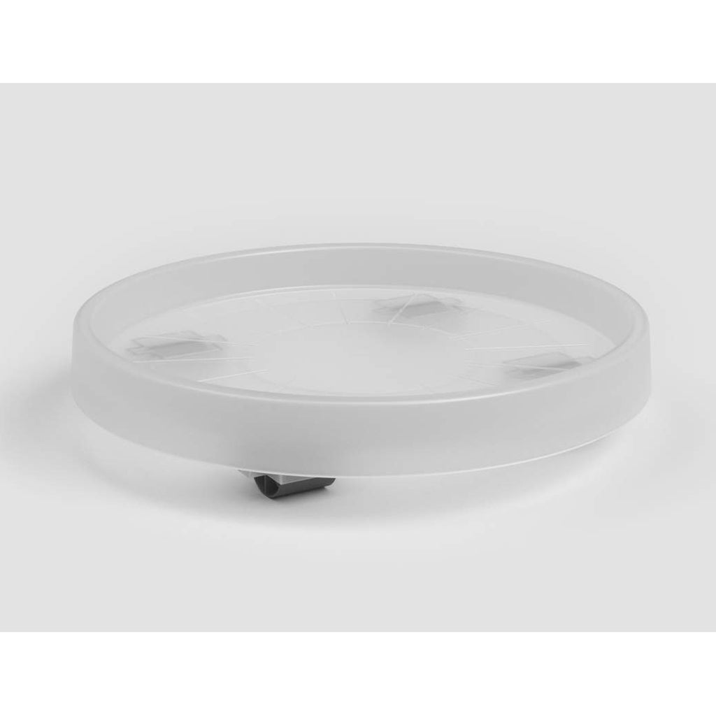 Round Clear Plastic Saucers with Wheels