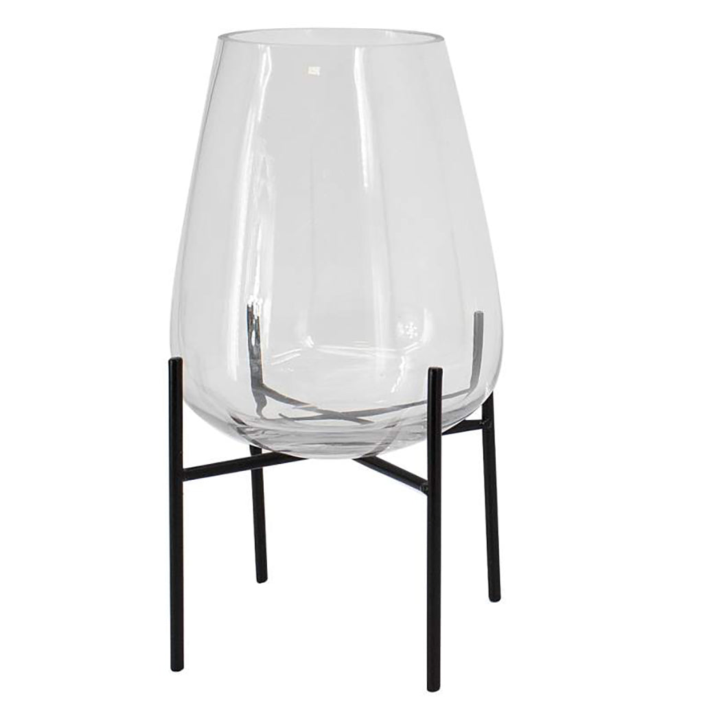 Round Terrarium with Metal Base