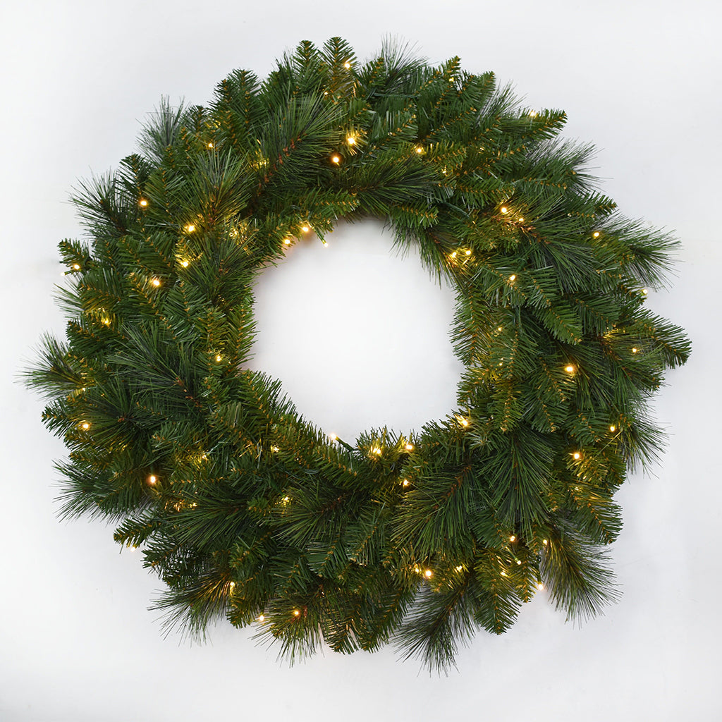 Mountain Spruce LED Everlasting Wreath 30in