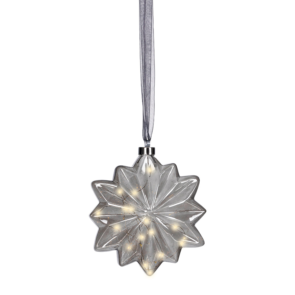 Micro LED Flower Ornament Anthracite 19cm