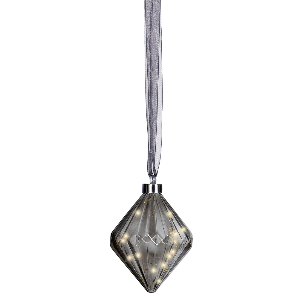 Micro LED Diamond Ornament Anthracite 20cm
