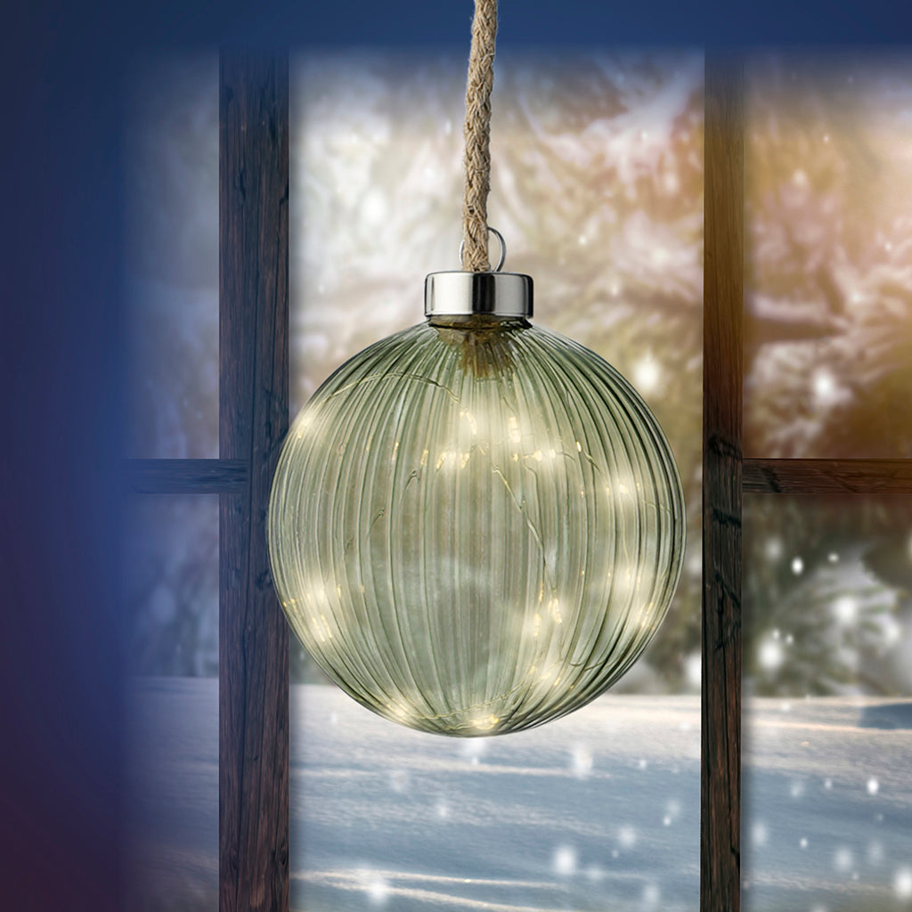 Micro LED Ball Ornament Green