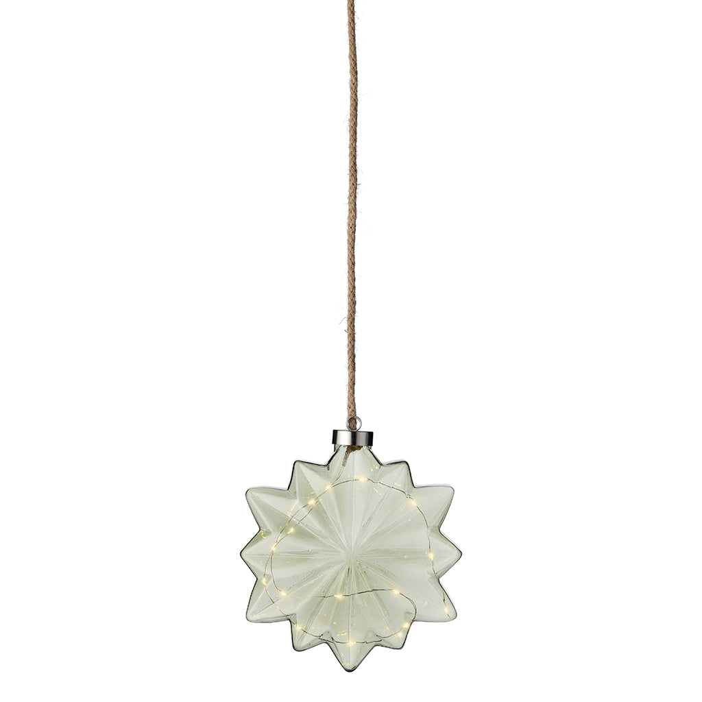 Micro LED Flower Ornament Green 19cm
