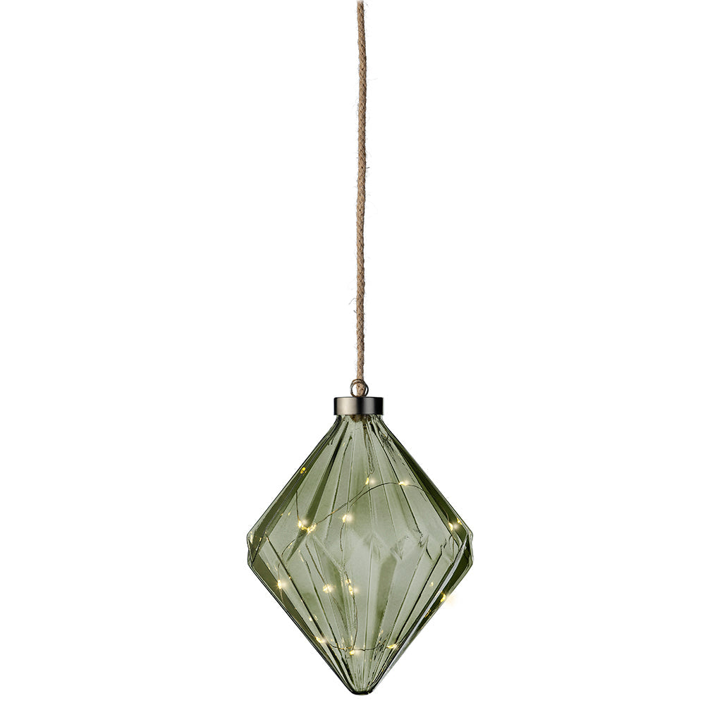Micro LED Diamond Ornament Green 20cm