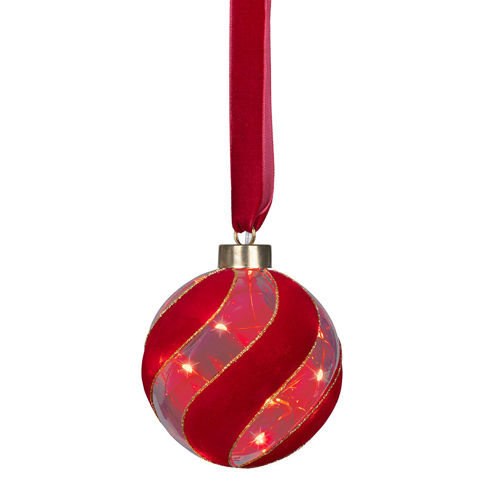 Micro LED Ball Ornament Red