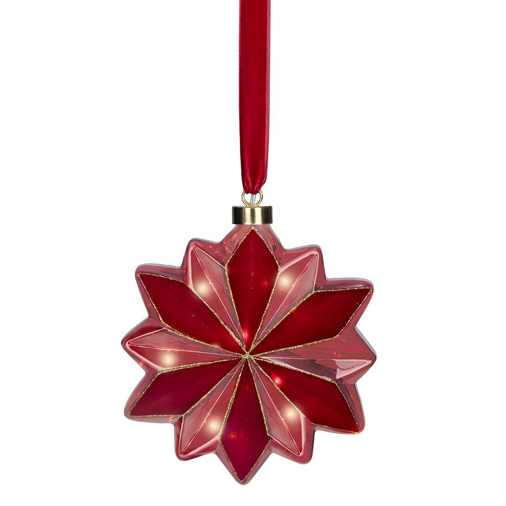 Micro LED Flower Ornament Red 19cm