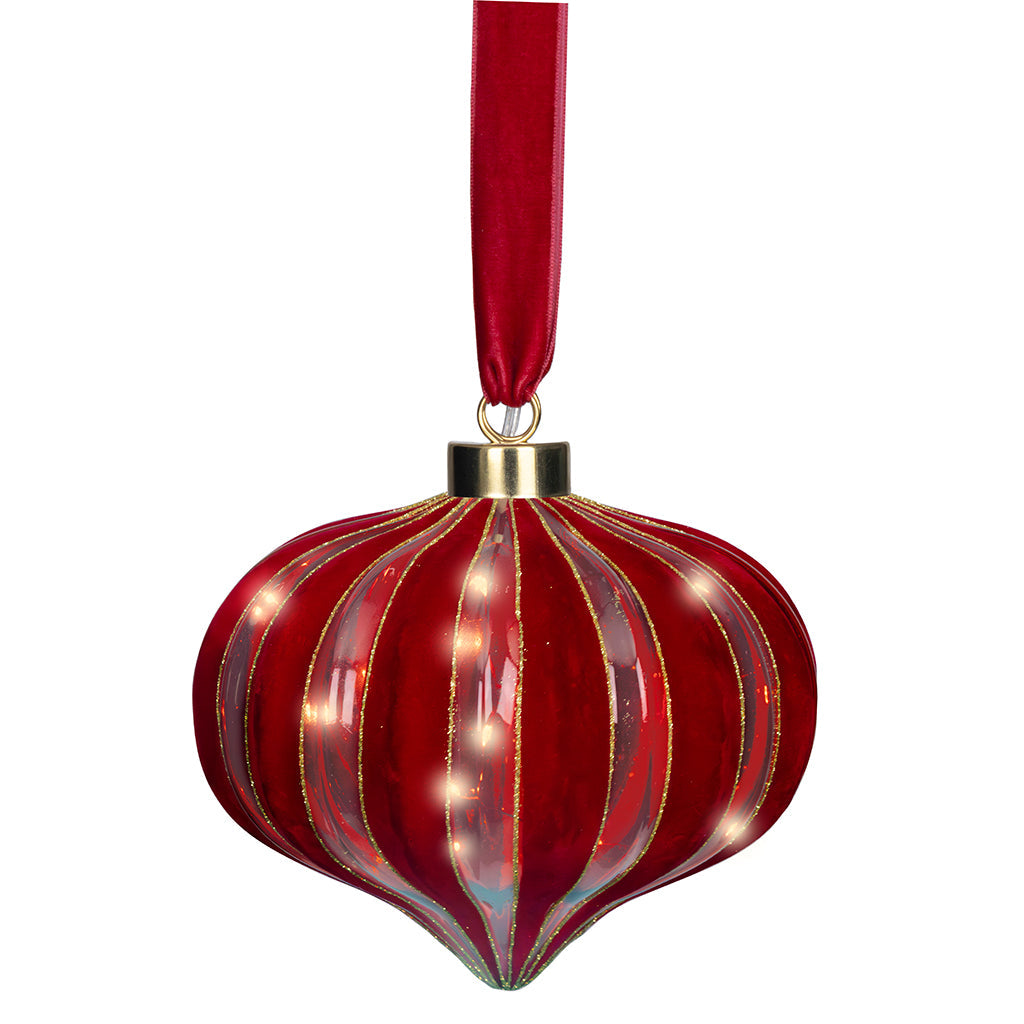 Micro LED Onion Ornament Red 21cm
