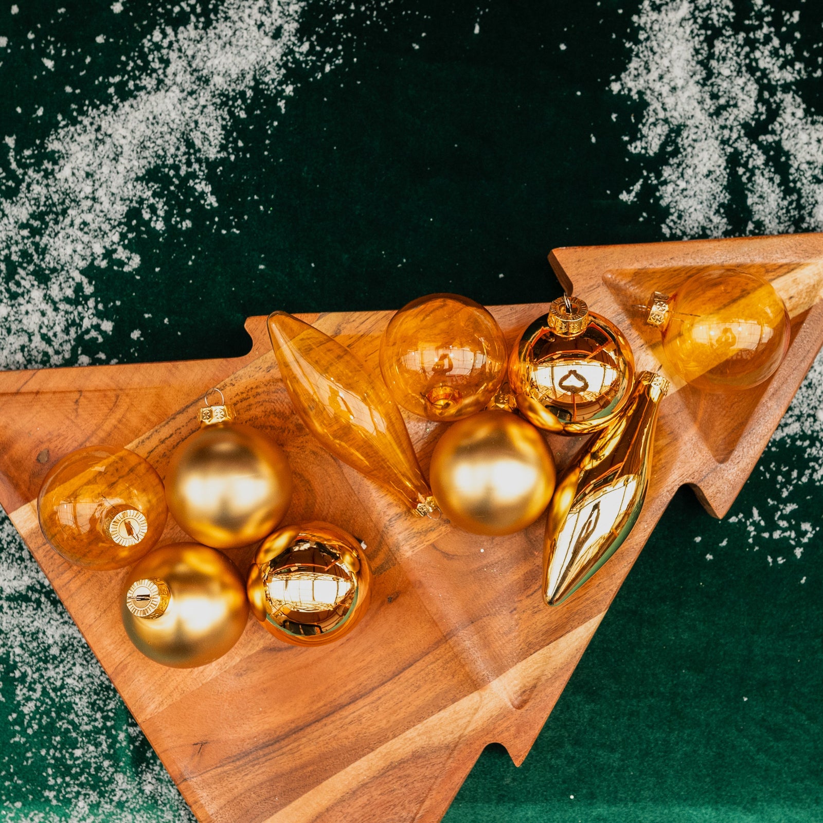 Glass Ornaments Gold set of 10