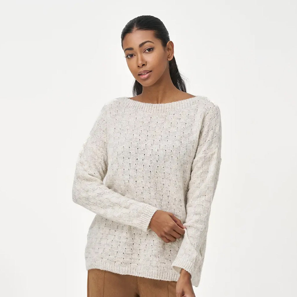 Basket Weave Sweater Vanilla
