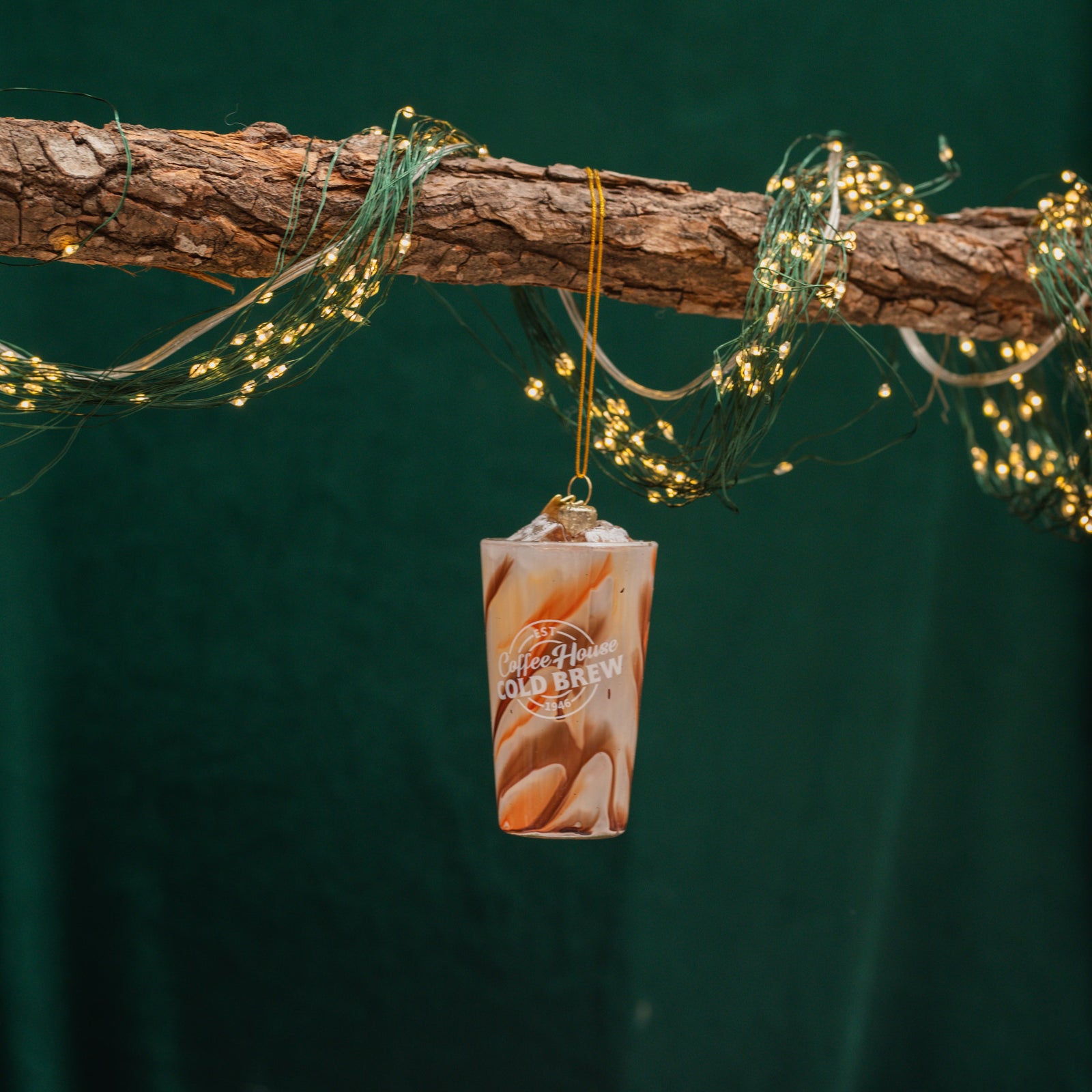 Glass Cold Brew Iced Coffee Ornament 3.5In