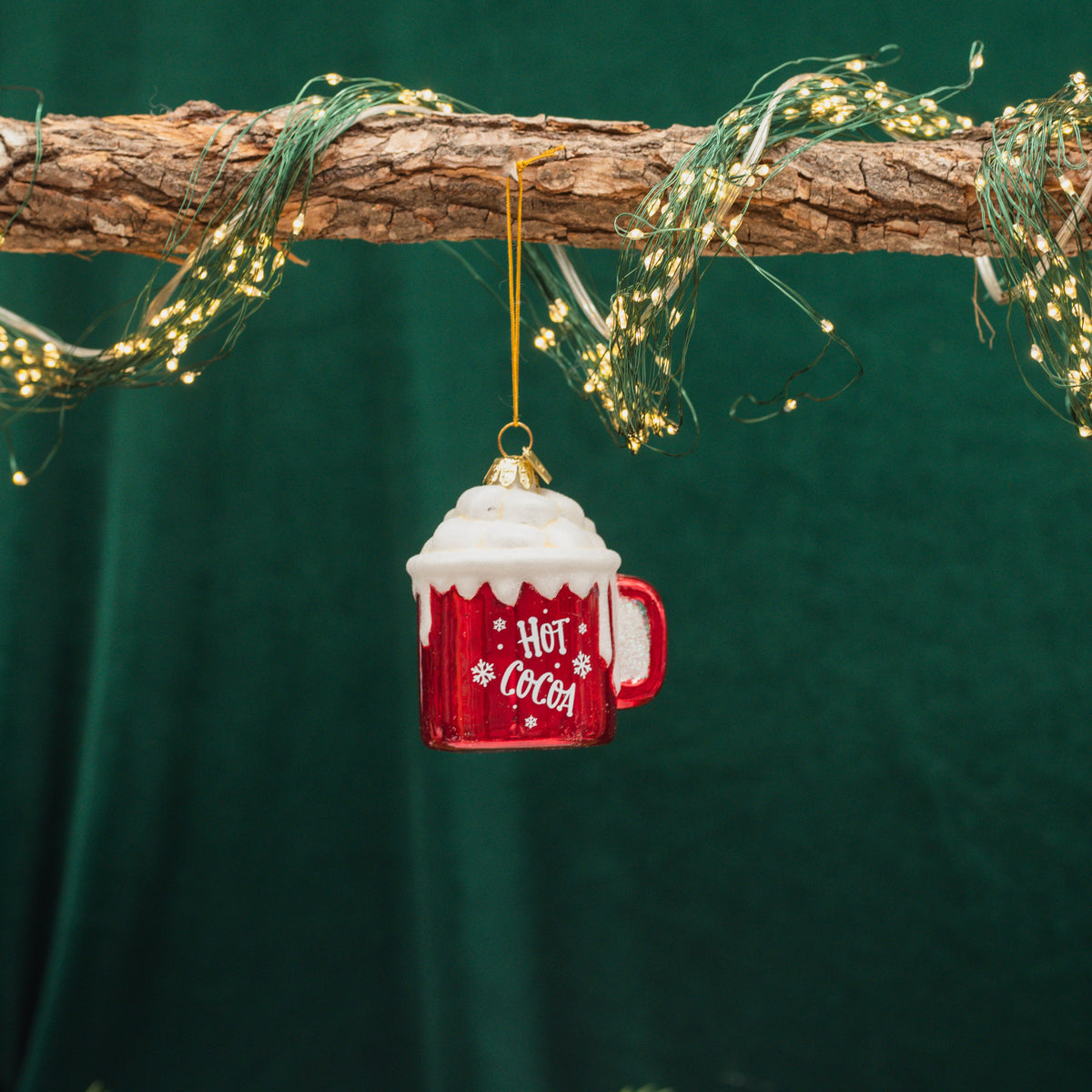 Noble Gems Glass Hot Cocoa Mug Ornament 3In