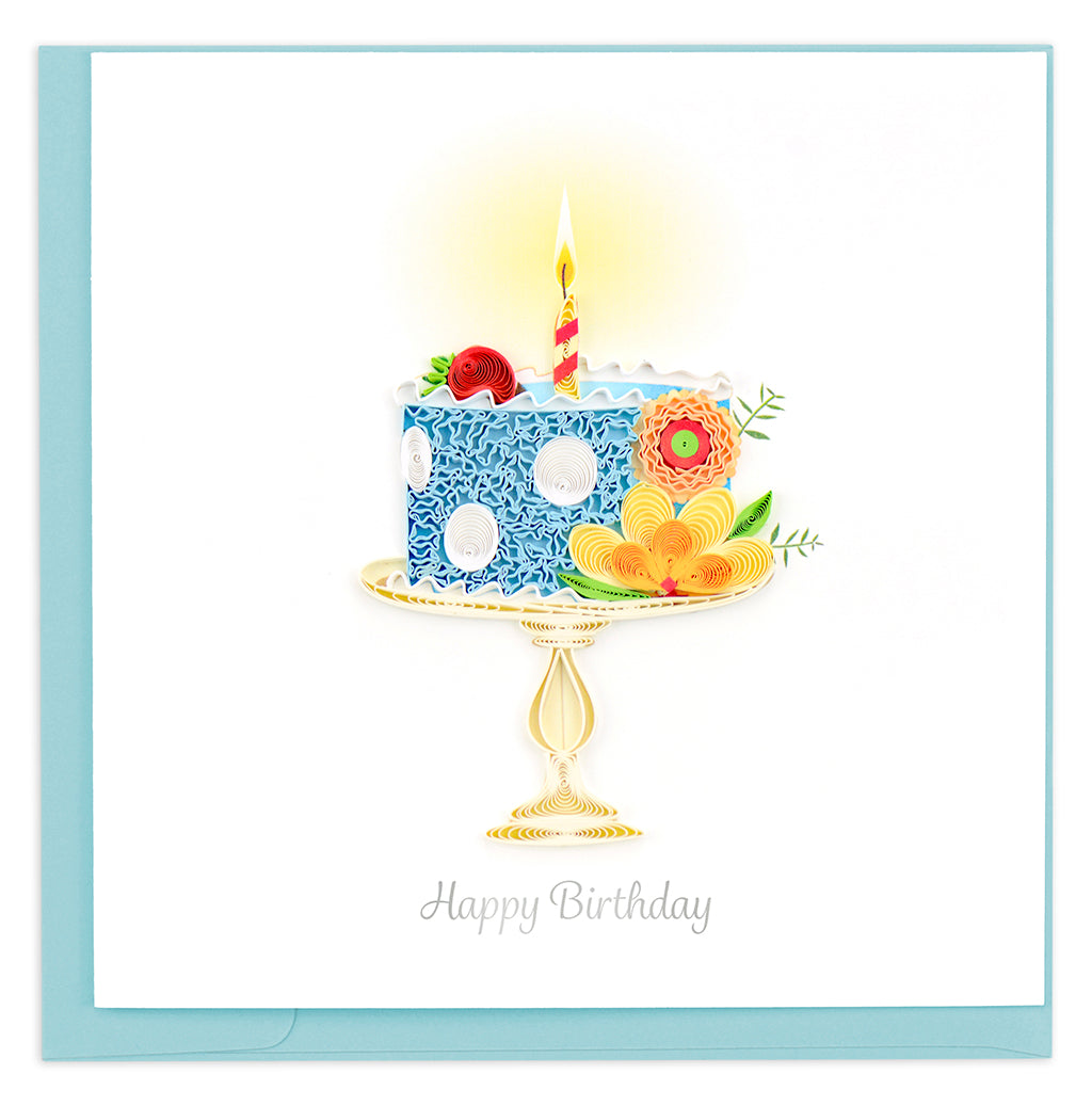 Whimsical Birthday Cake Quilling Card