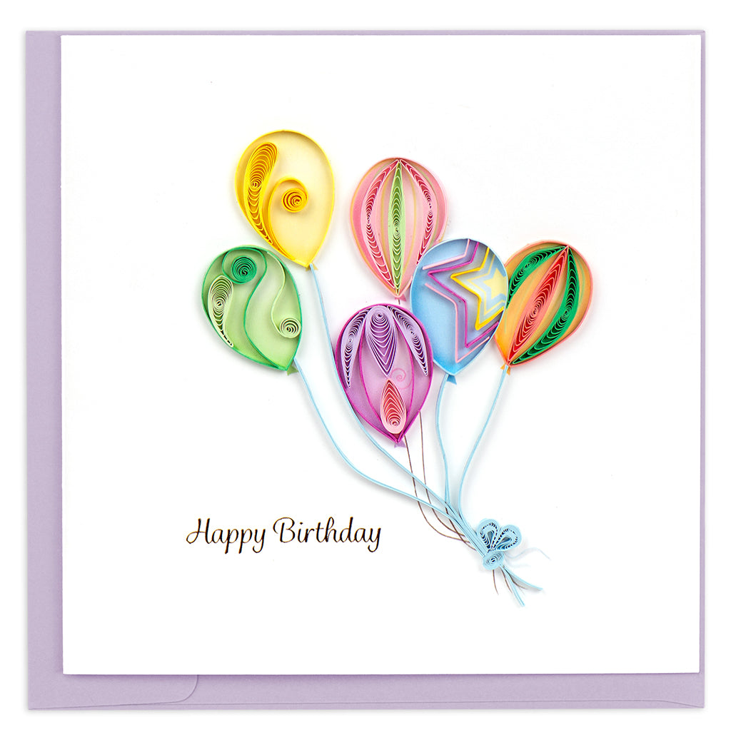 Colourful Balloon Bunch Quilling Card