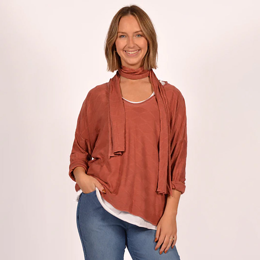 Diamond Pattern 2pc Top Rust