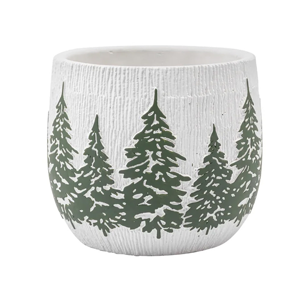 Pine Forest White Planter