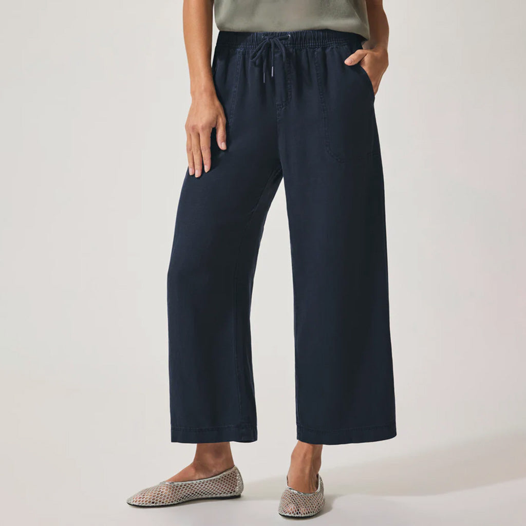 Angie Crop Wide Leg Pant Navy