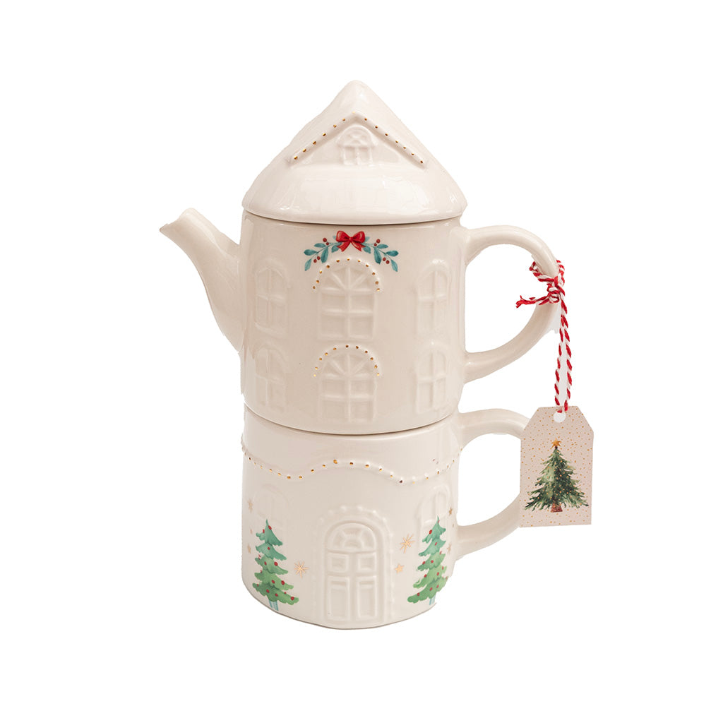 Golden House Stacked Tea & Mug Set