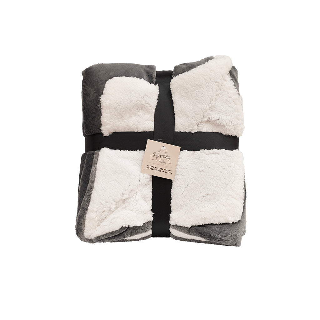 Microplush Sherpa Reverse Throw Grey
