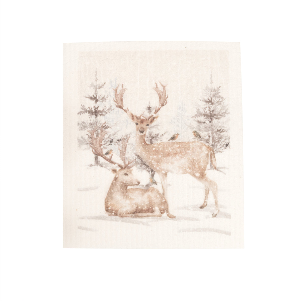 Reindeer In Forest Sponge Cloth