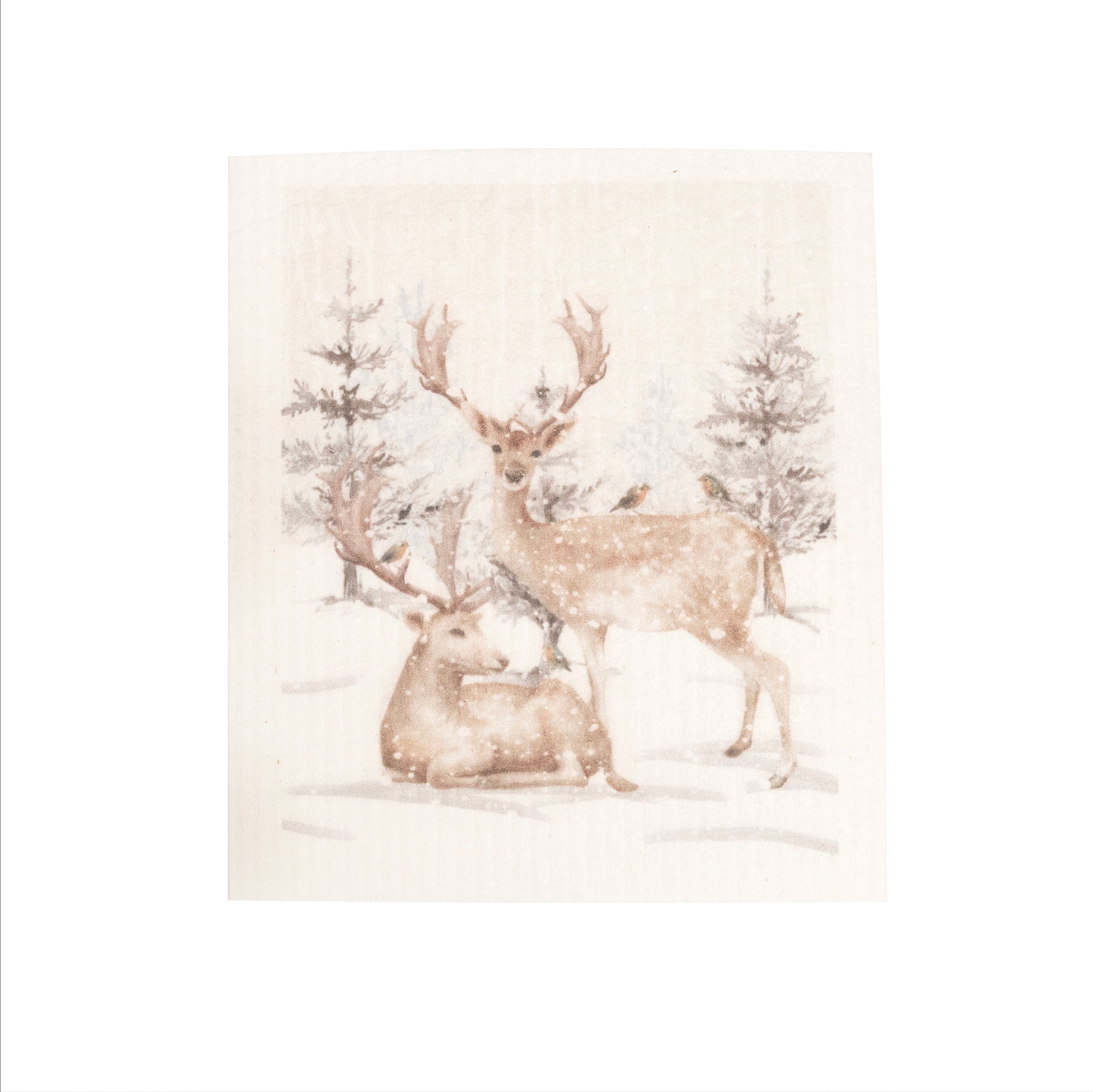 Reindeer In Forest Sponge Cloth