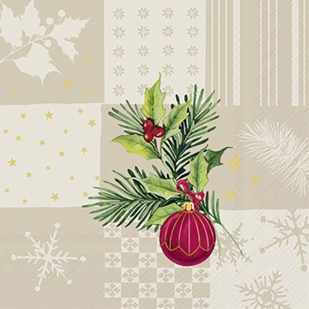 Christmas Elements Squares Lunch Napkin