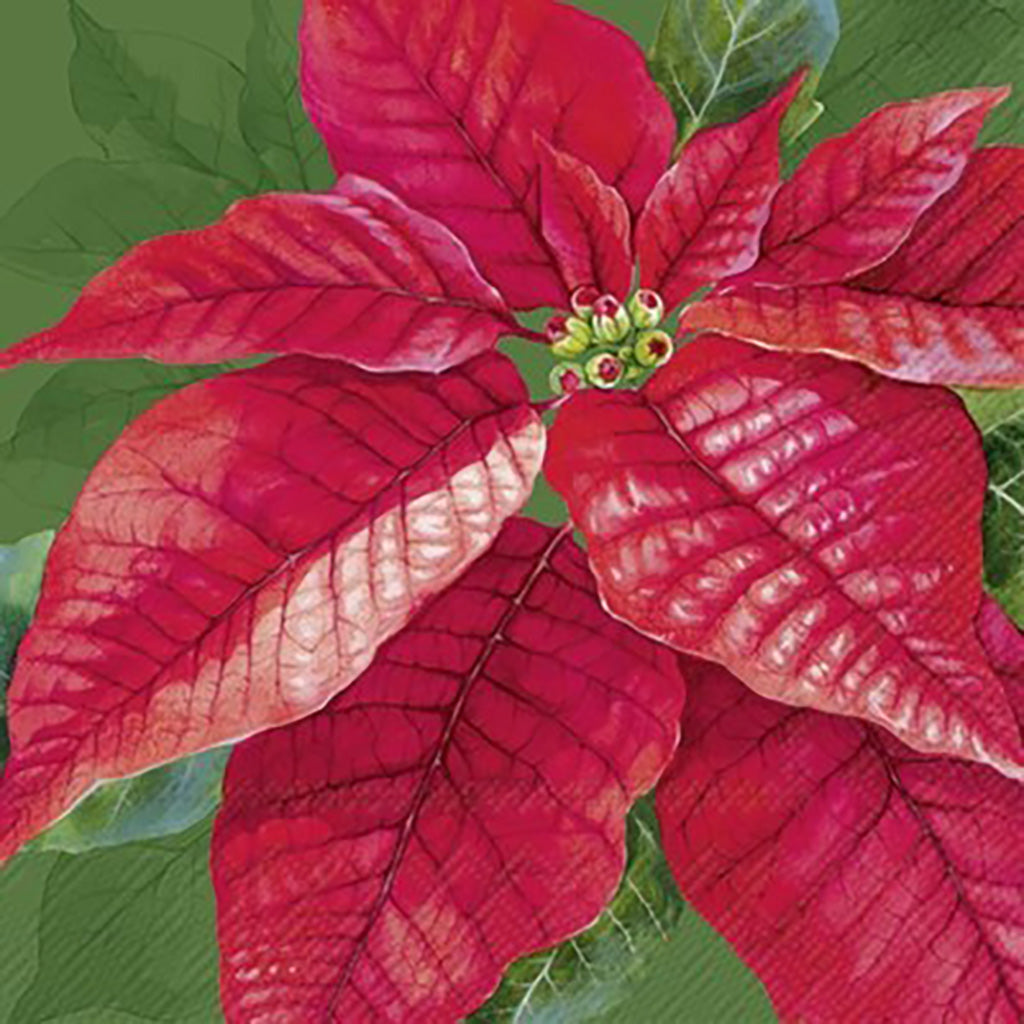 Elegant Poinsettia Lunch Napkin