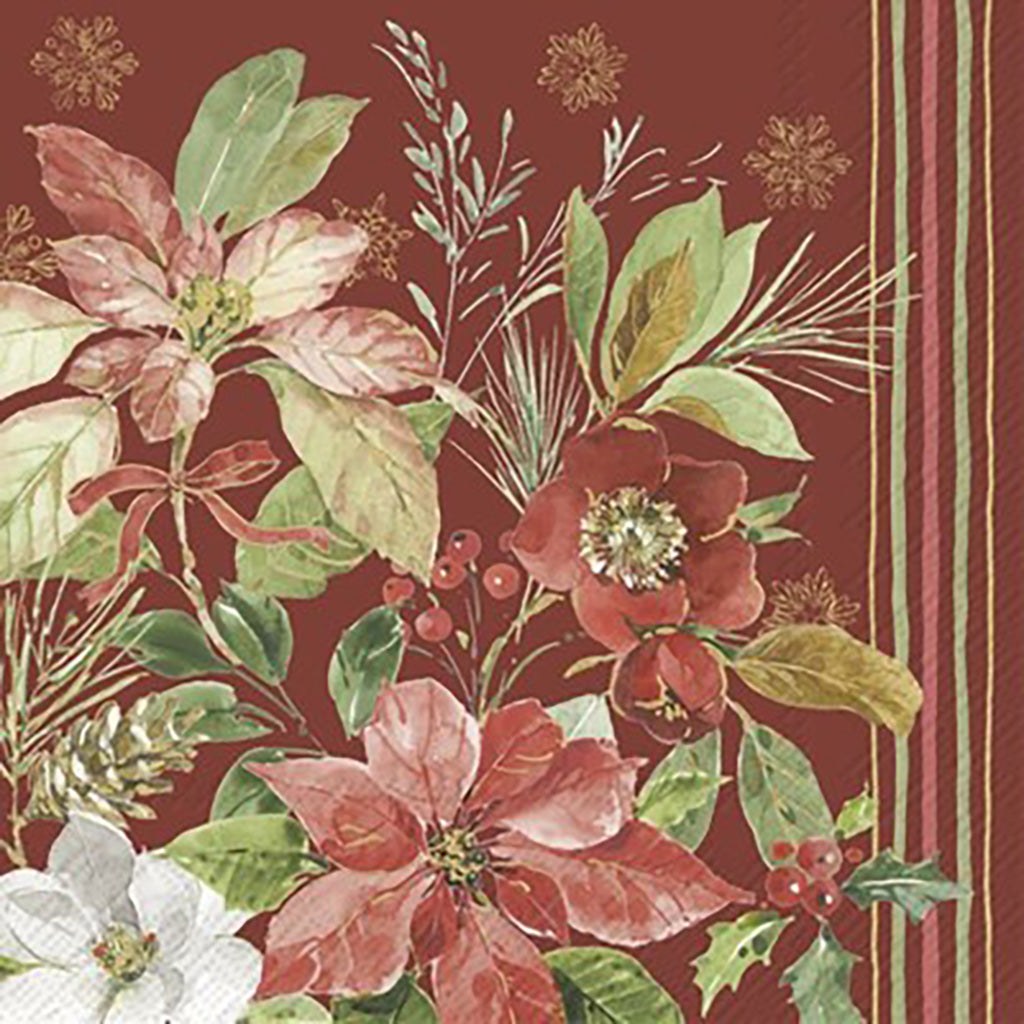 Poinsettia Bouquet Lunch Napkin