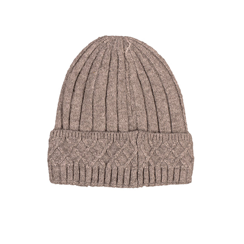 Knit Winter Hat Lined Grey
