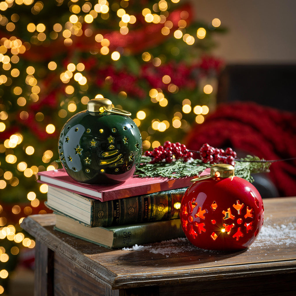 LED Table Ceramic Ornament with Cut-outs