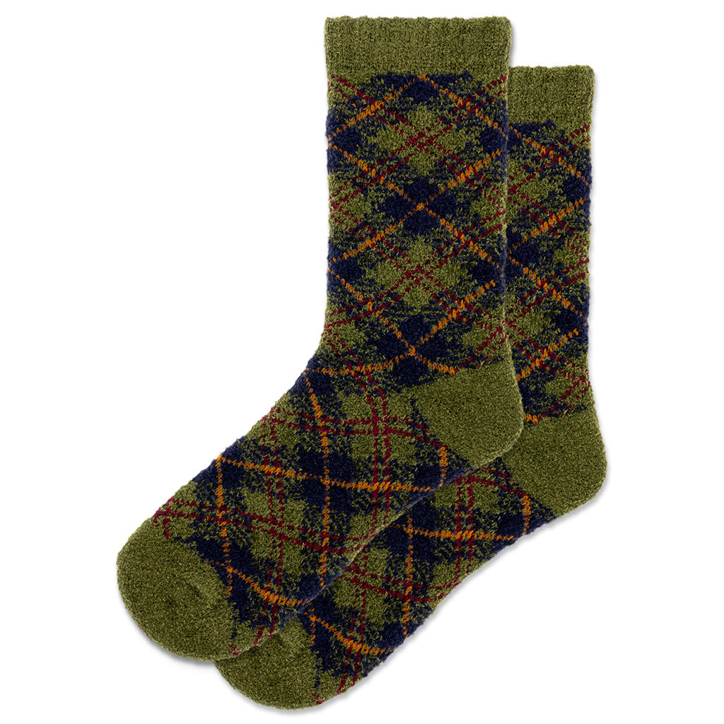 Diagonal Plaid Feathery Socks