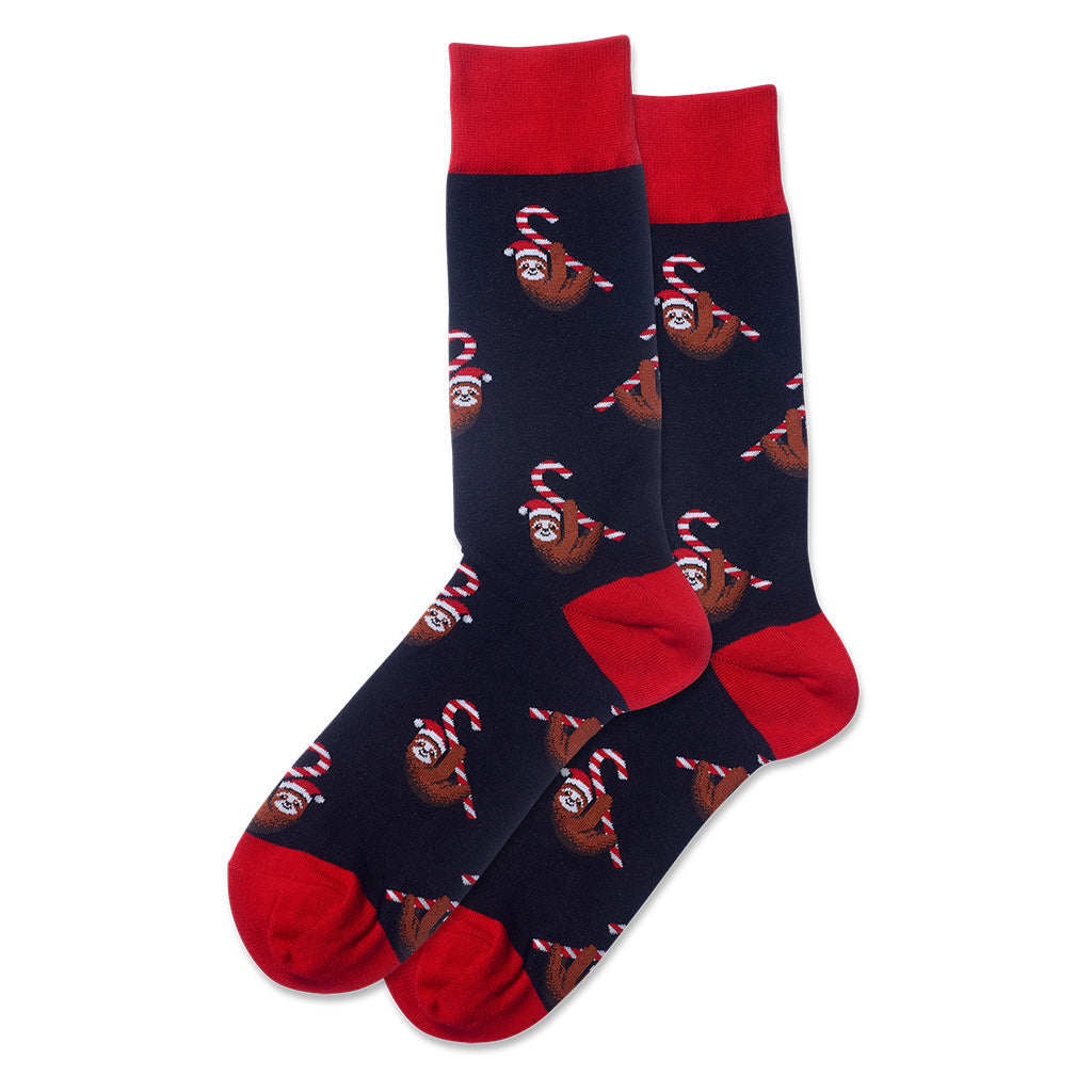 Candy Cane Sloth Men's Socks