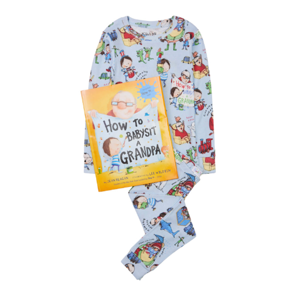 Books to Bed How to Babysit a Grandpa Flat Pack Pajama Set and Book Set