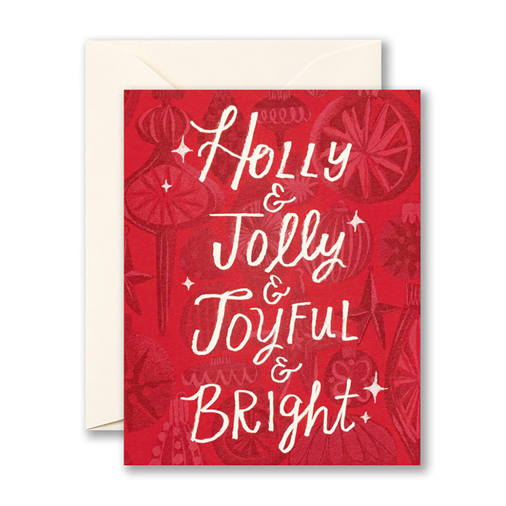 Holly & Jolly & Joyful & Bright Christmas Card