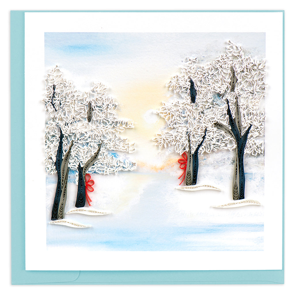 Snow Covered Trees Quilling Card