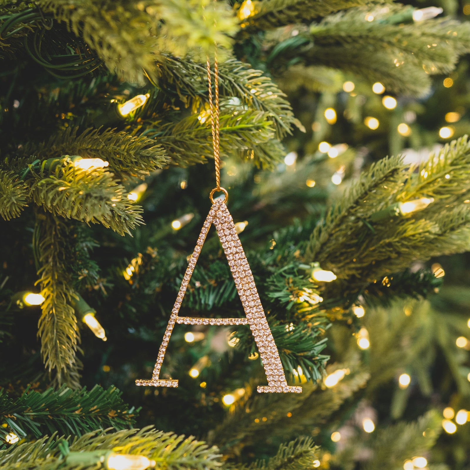 Monogram Gem Metallic Ornament