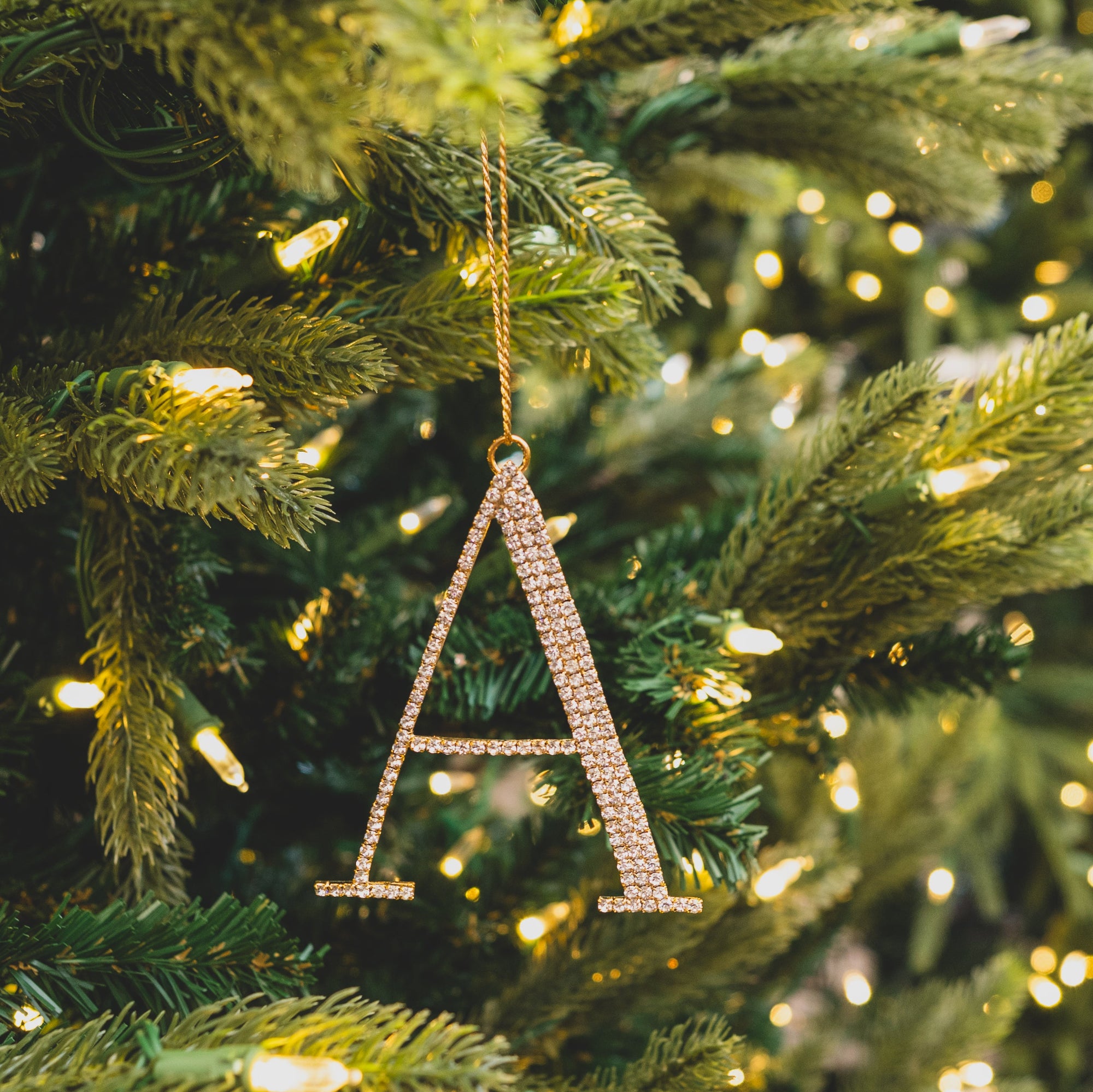 Monogram Gem Metallic Ornament