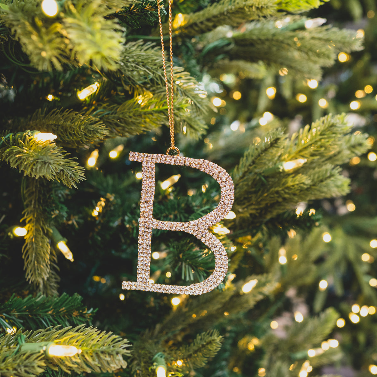 Monogram Gem Metallic Ornament