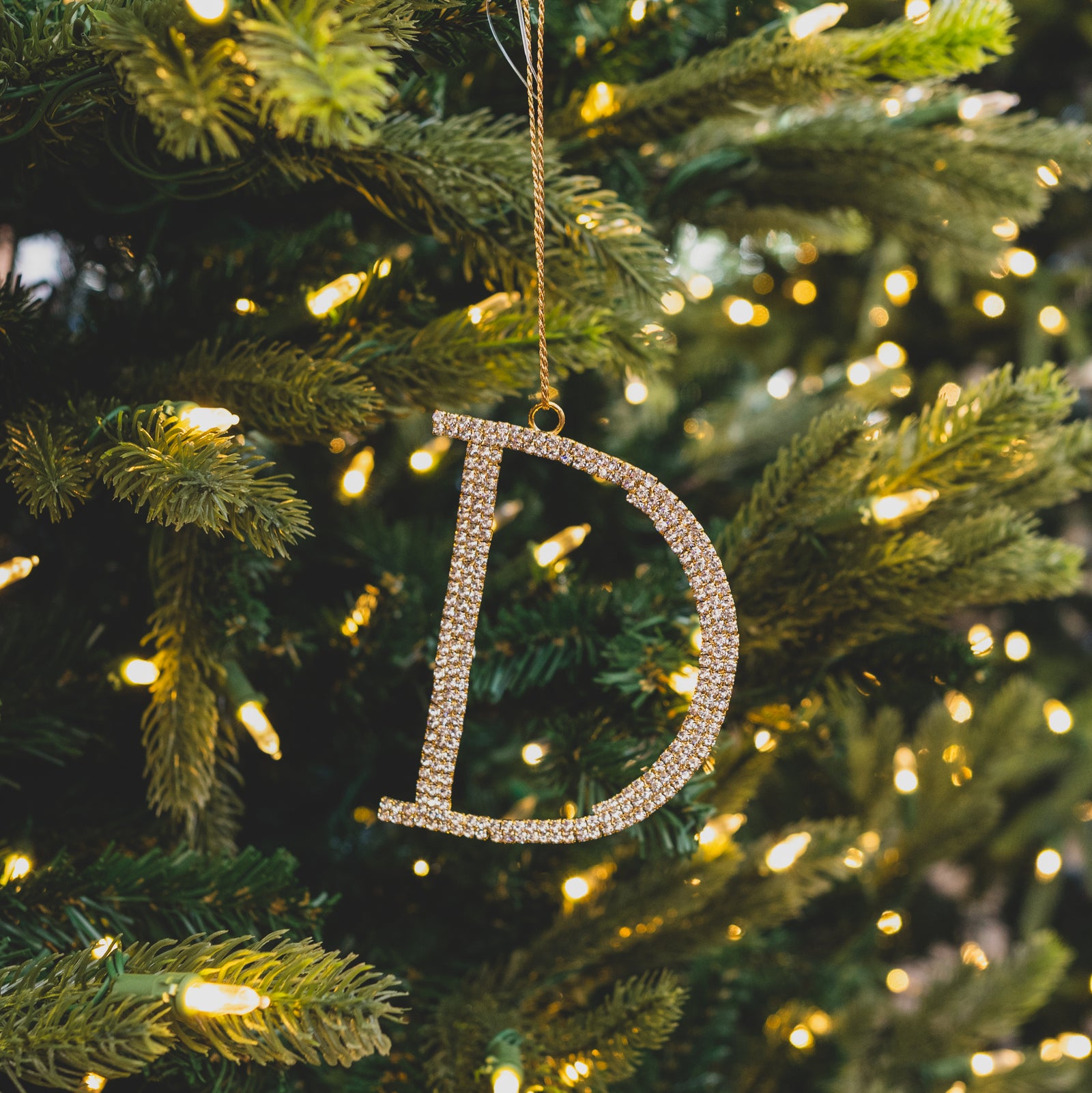 Monogram Gem Metallic Ornament