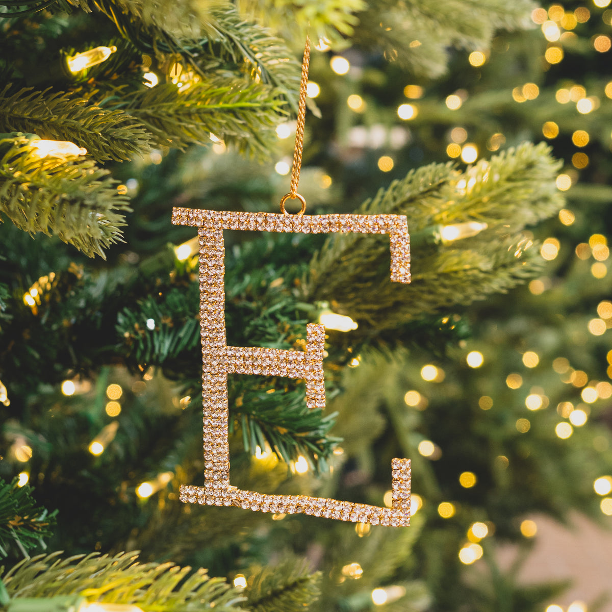 Monogram Gem Metallic Ornament