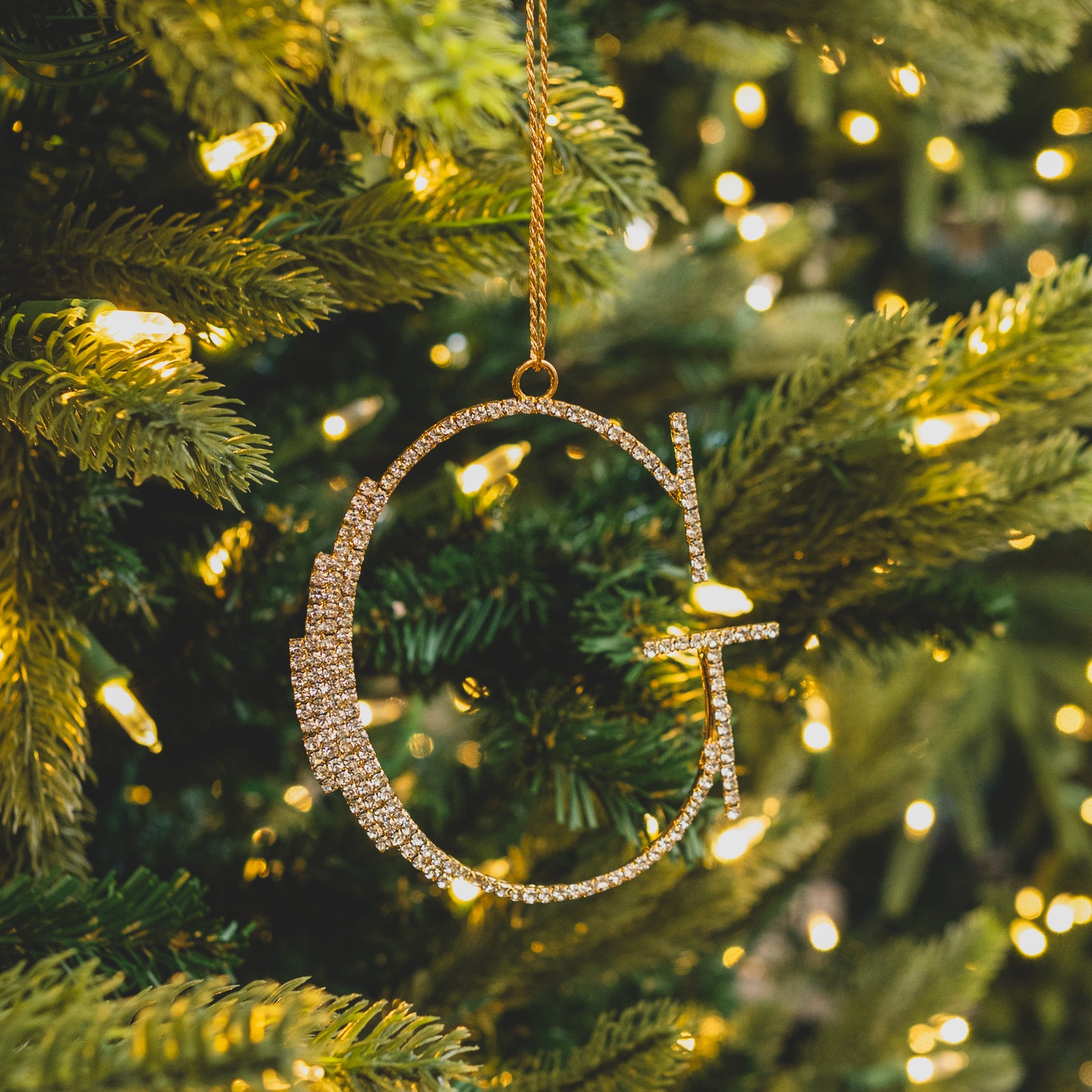 Monogram Gem Metallic Ornament